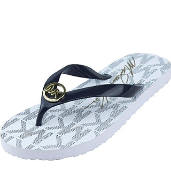 michael kors blue flip flops